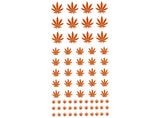Marijuana Leaf 70 pcs 1/4" to 3/4" Gold Fused Glass Decals