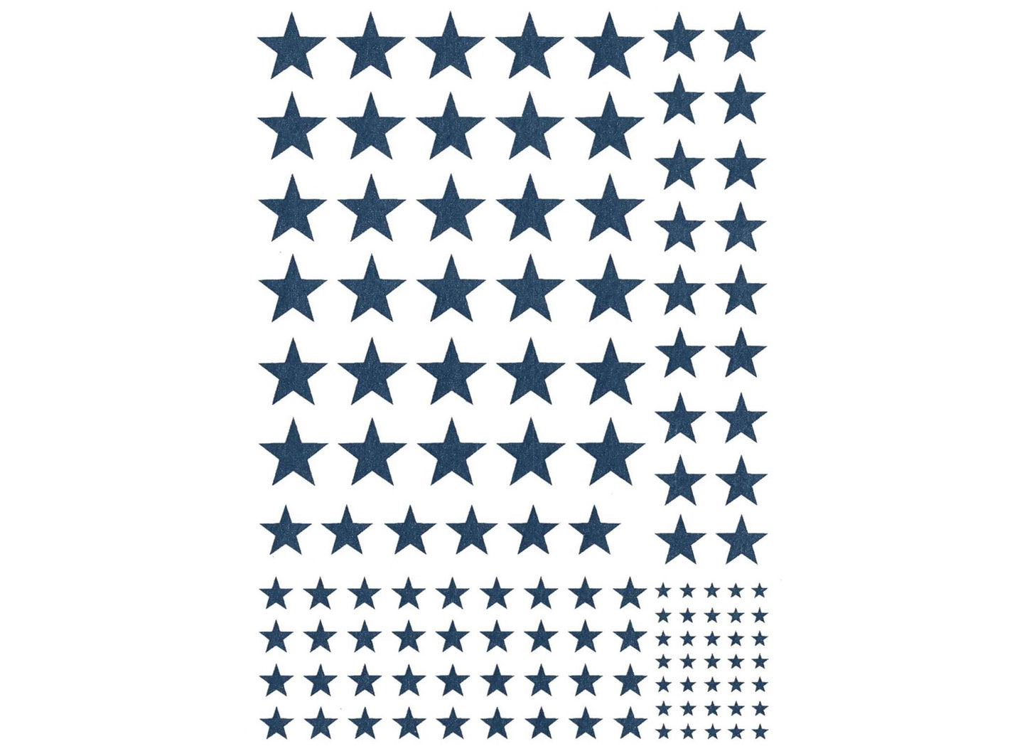 Stars 125 pcs Blue Fused Glass Decals
