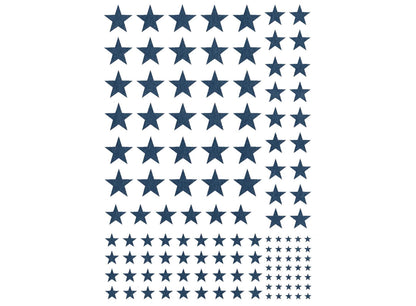 Stars 125 pcs Blue Fused Glass Decals