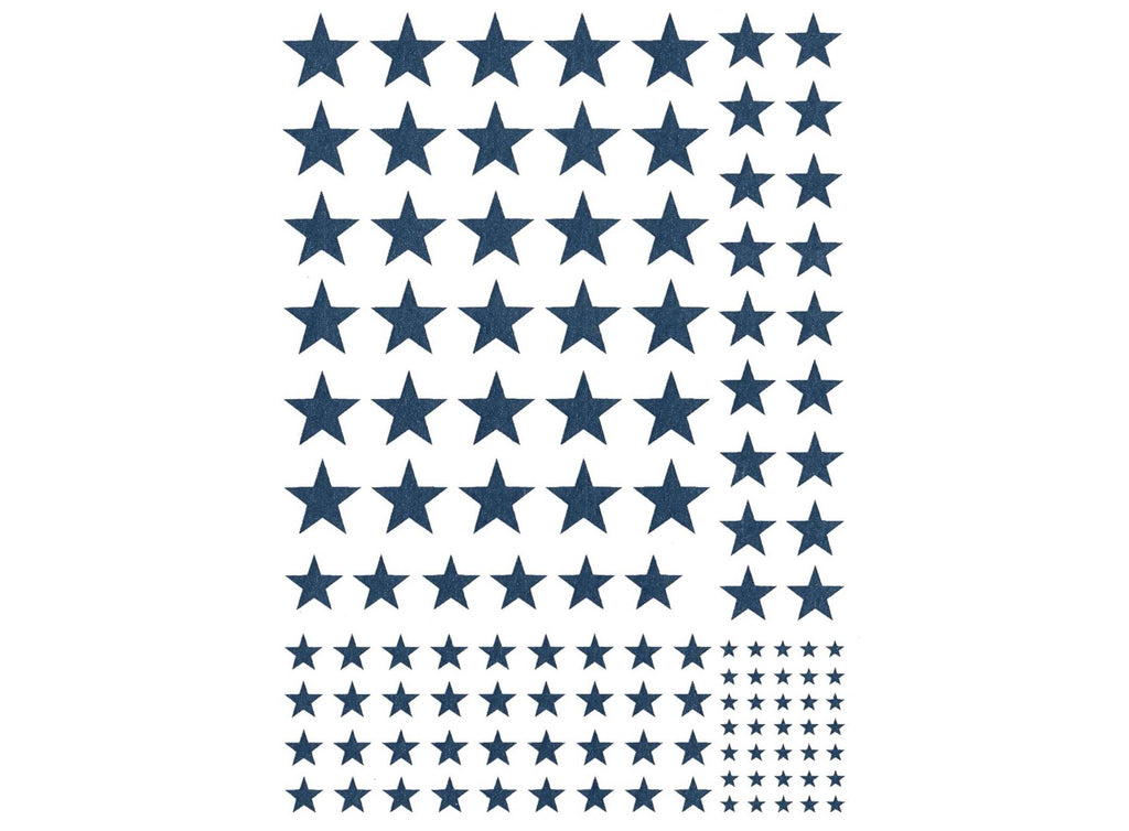 Stars 125 pcs 1/8" to 1/2" Blue Fused Glass Decals