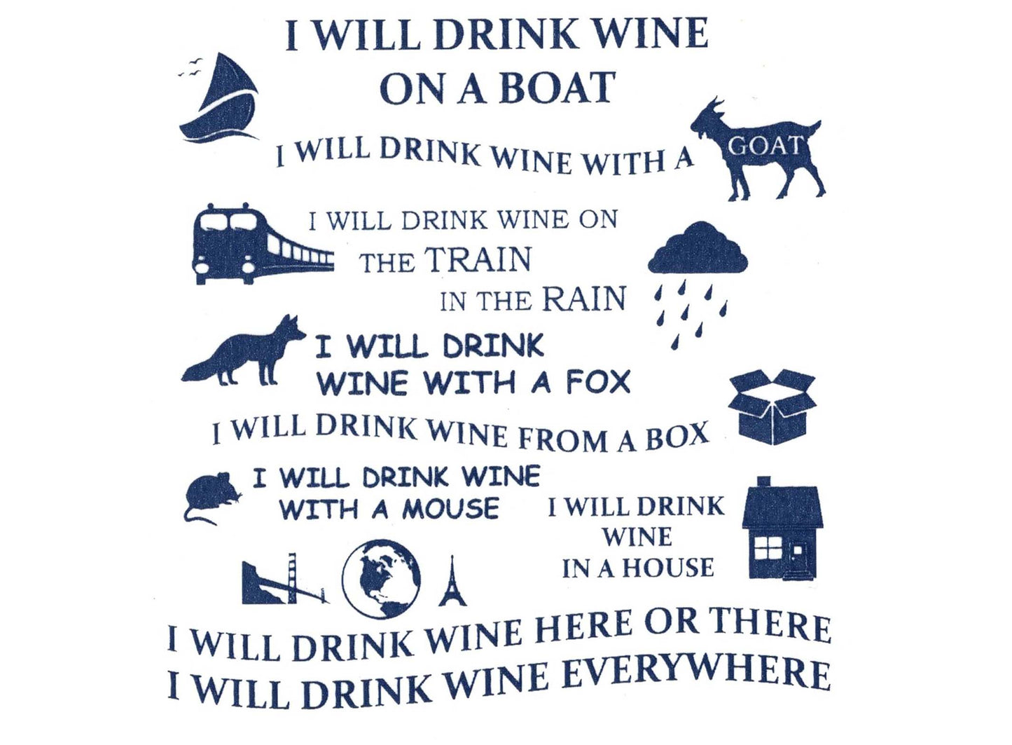 Wine Poem 2 pcs 3.75 Inch Blue Fused Glass Decals