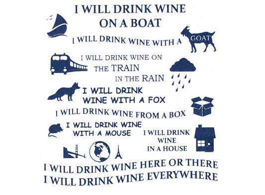 Wine Poem 2 pcs 3-3/4" Blue Fused Glass Decals