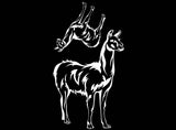 Llama 2 pcs 1-1/2" to 4" White Fused Glass Decals