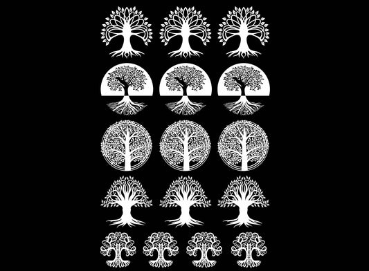 Tree Mania 16 pcs 1 Inch White Fused Glass Decals