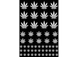 Marijuana Leaf 55 pcs 1/4" to 3/4" White Fused Glass Decals