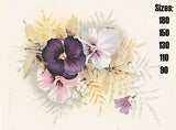 Flowers Pansy Purple Pink White Ceramic Decals 208
