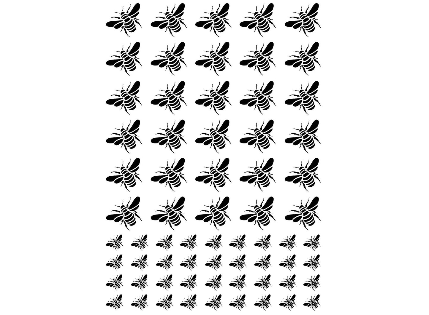 Bold Bees 66 pcs 1/4 to 5/8 Inch Black Fused Glass Decals
