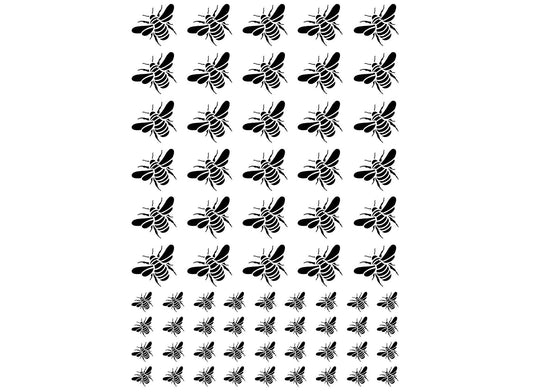 Bold Bees 66 pcs 1/4" to 5/8" Black Fused Glass Decals