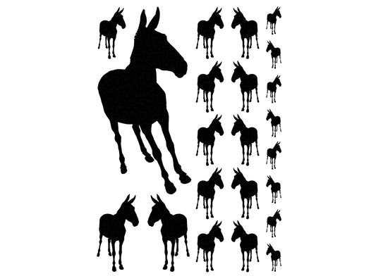 Mule 22 pcs 0.5 to 3.5 Inch Black Fused Glass Decals
