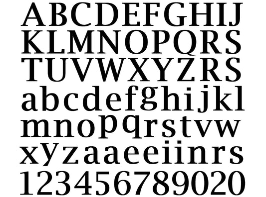 Lucida Font Alphabet 74 pcs 0.75 Inch tall Black Fused Glass Decals