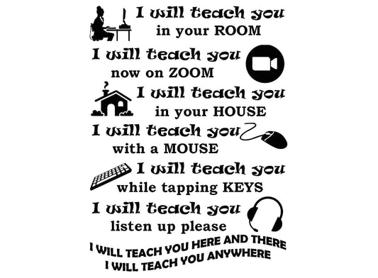 Teacher Remote Poem 2 pcs 4 Inch Black Fused Glass Decals