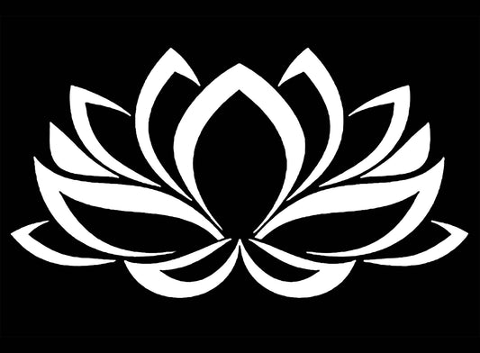 Lotus Flower 2 pcs 4 Inch White Fused Glass Decals