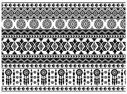 Southwest Dreamcatcher Stripe 1 pc 5 x 7 Inch Black Fused Glass Decal