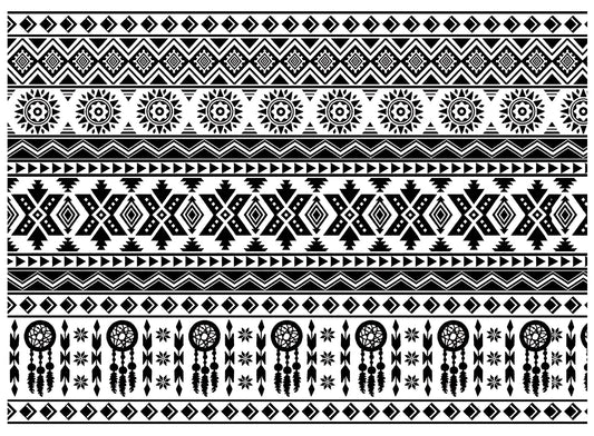 Southwest Dreamcatcher Stripe 1 pc 5 x 7 Inch Black Fused Glass Decal