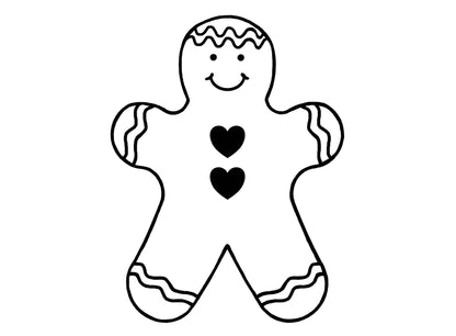 Gingerbread Boy 10 pcs 1.5 Inch Black Fused Glass Decals