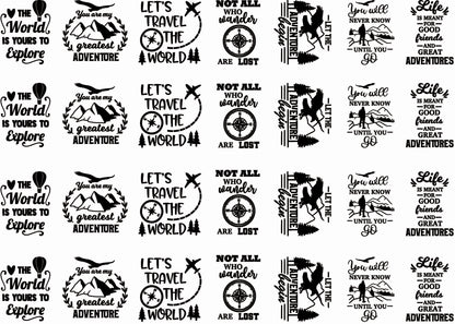 Travel Graphics 28 pcs 1 Inch Black Fused Glass Decals