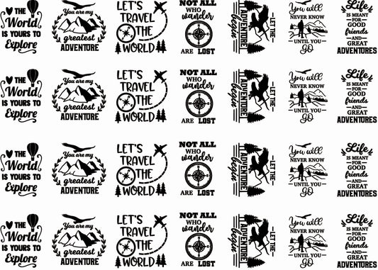 Travel Graphics 28 pcs 1 Inch Black Fused Glass Decals