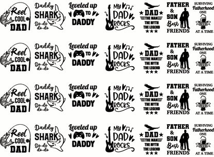 Dad Graphics 28 pcs 1 Inch Black Fused Glass Decals
