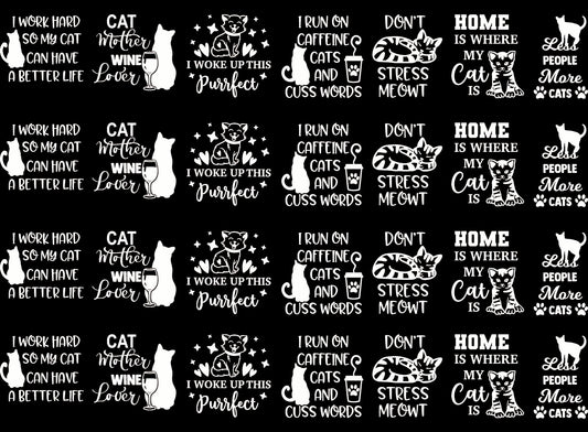 Cat Graphics 28 pcs 1" White Fused Glass Decals
