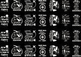 Travel Graphics 28 pcs 1" White Fused Glass Decals