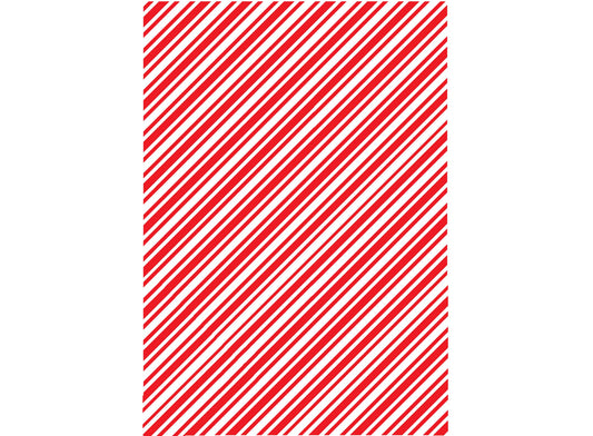 Christmas Candy Cane Stripes 5 x 3.5 Inch Red Fused Glass Decal Paper