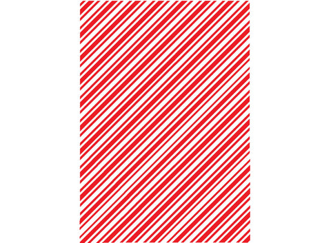 Christmas Candy Cane Stripes 1 pc 5" X 3.5" Red Fused Glass Decal