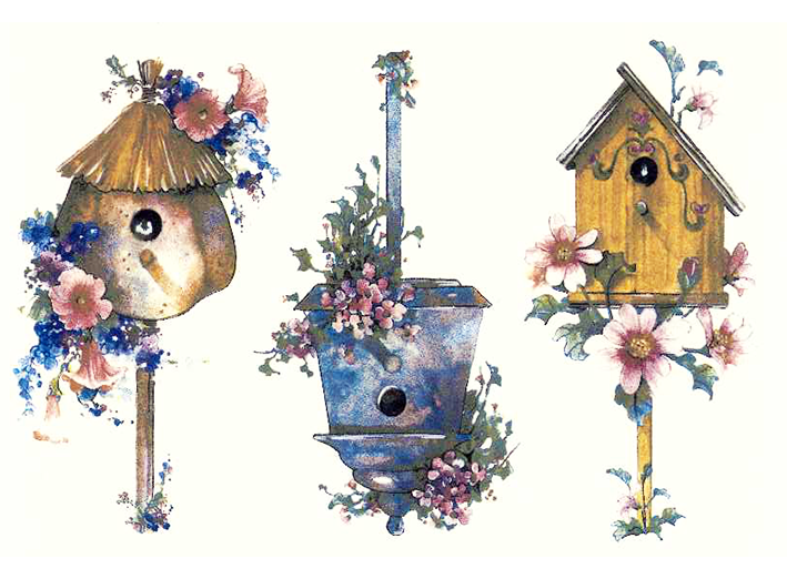 Birdhouses Overglaze Ceramic Decals