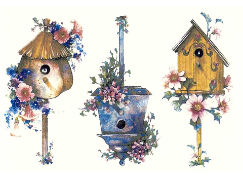 Birdhouses Ceramic Decals 3076