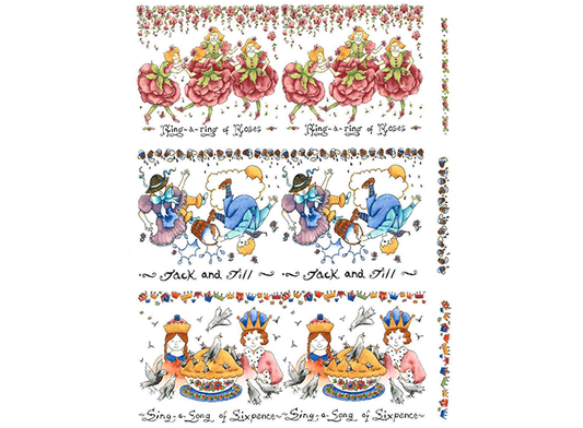 Nursery Rhyme Mug Cup Wraps Overglaze Ceramic Decals