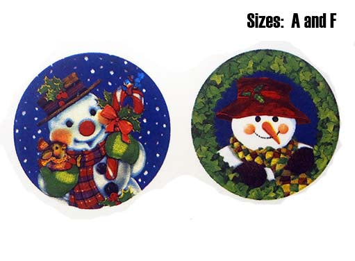 Christmas Snowman Face Ceramic Decals 3152