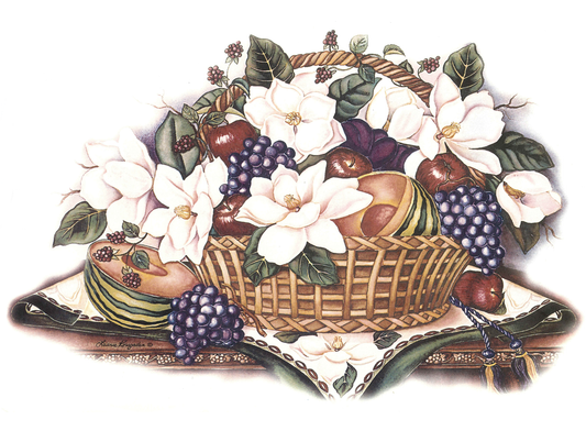 Flowers Magnolia Basket White Overglaze Ceramic Decals