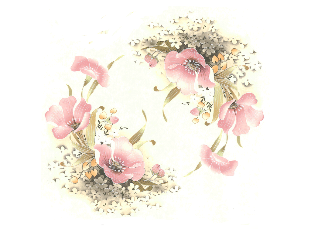 Flowers Fortune Pink Ceramic Decals 7968
