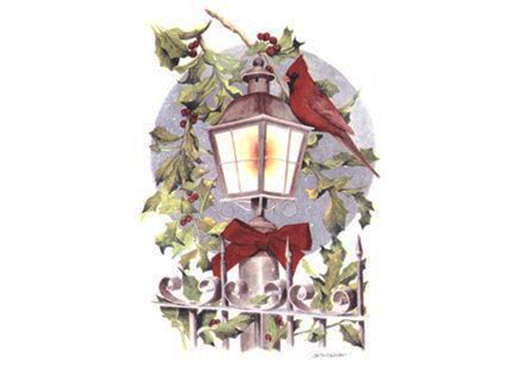 Christmas Cardinal Lantern Overglaze Ceramic Decals