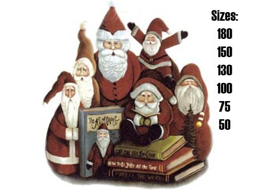 Christmas Santa Jolly Folk Art Overglaze Ceramic Decals