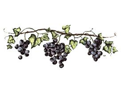 Purple Grape Vines Border Overglaze Ceramic Decals