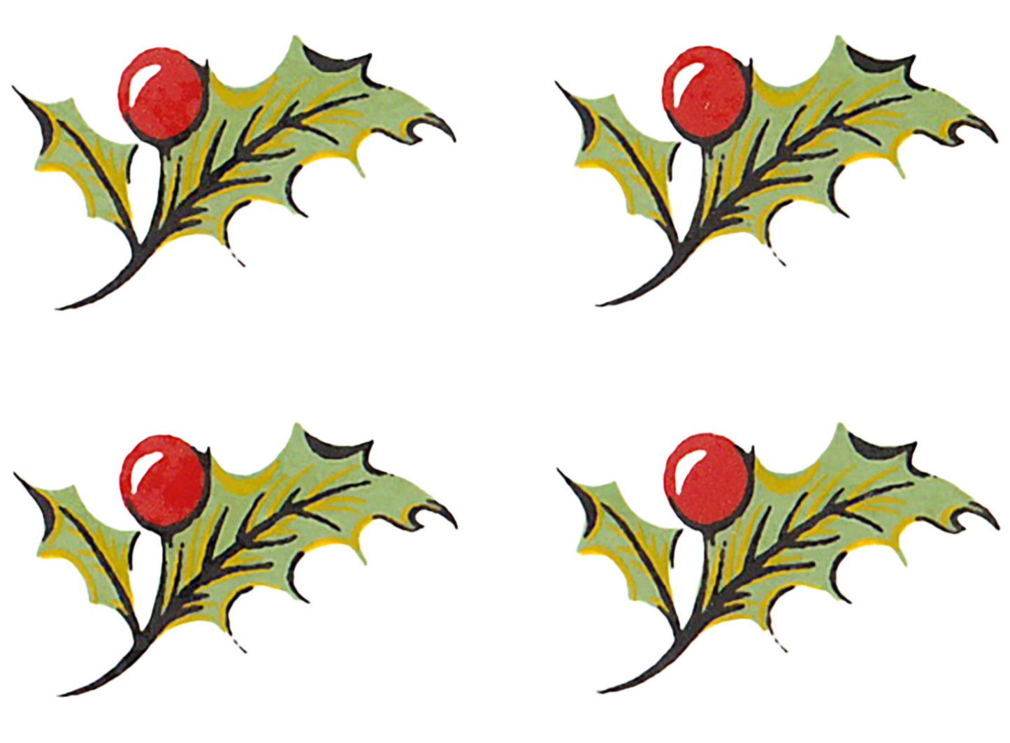 Christmas Holly Overglaze Ceramic Decals