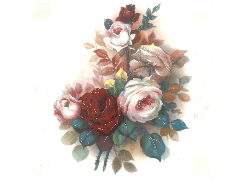 Flowers Rose Bouquet Ceramic Decals 70146