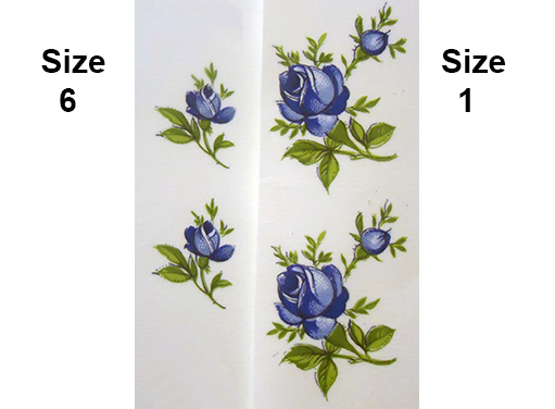 Flowers Blue Roses Ceramic Decals 8429 B
