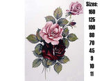 Flowers Cecily Burgundy Pink Rose Ceramic Decals 9708