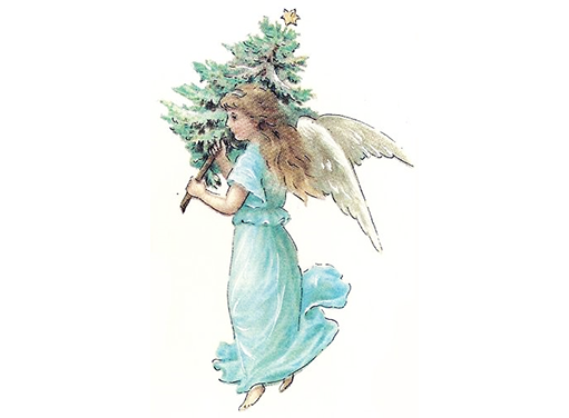 Christmas Angel with Tree Ceramic Decals 9710