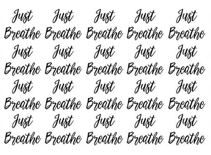 Just Breathe 20 pcs 1 Inch Black Fused Glass Decals