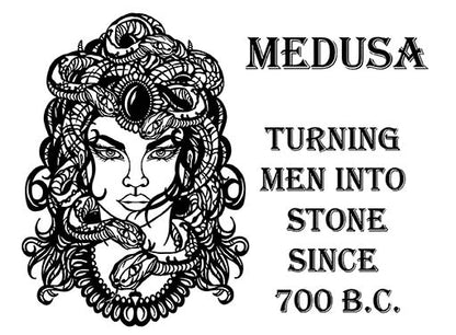 Medusa 2 pcs 3 Inch Black Fused Glass Decals