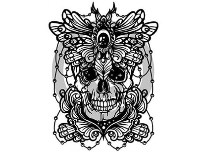Bejeweled Skull Moth 4 pcs 3 Inch Black Fused Glass Decals