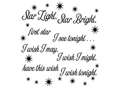 Star Light Star Bright 2 pcs 3.5 Inch Black Fused Glass Decals