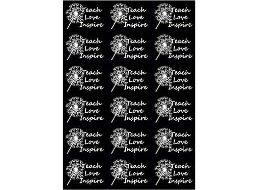 Teach Love Inspire 18 pcs 1" White Fused Glass Decals