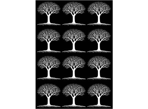 Winter Trees 12 pcs 1 Inch White Fused Glass Decals