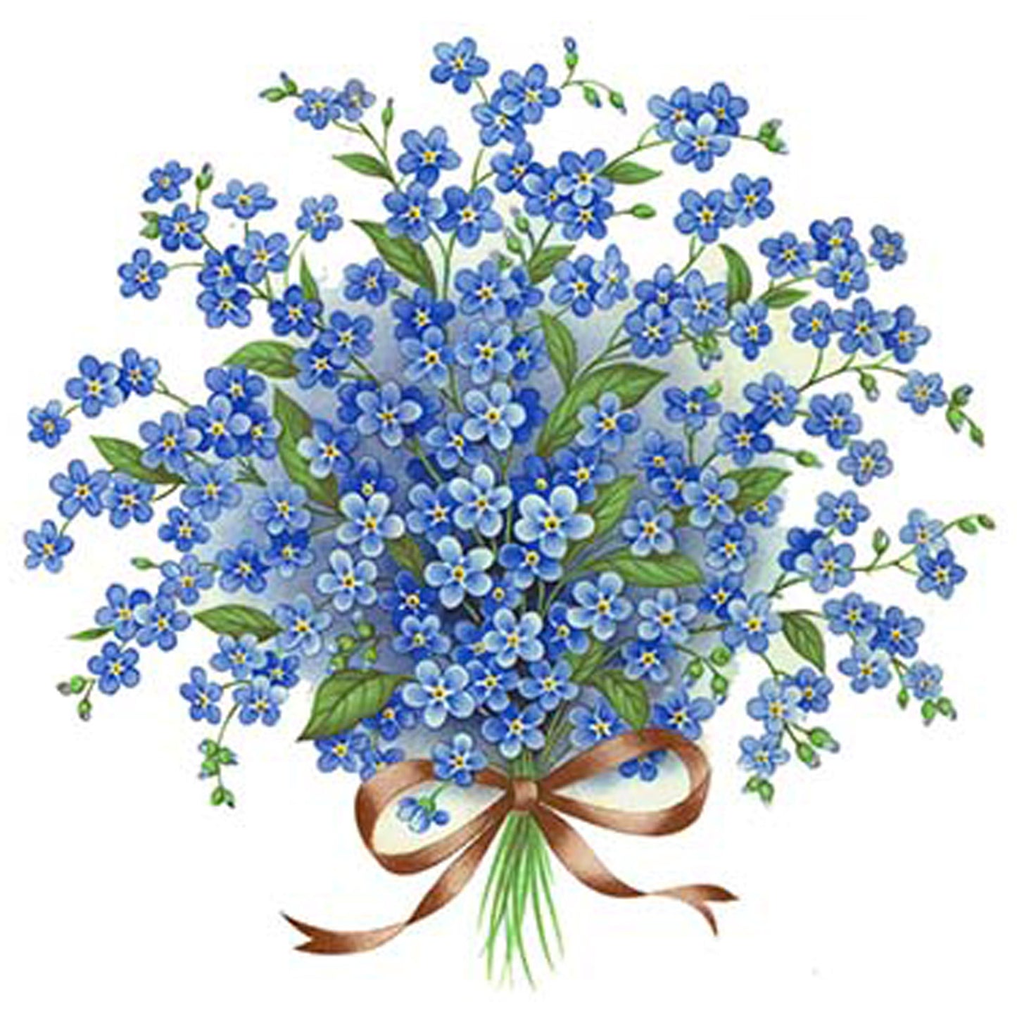 Forget Me Not Knot Blue Flowers Overglaze Ceramic Decals
