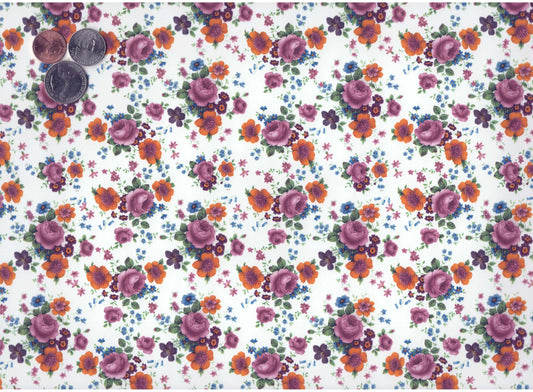 Allover Chintz Pink Wild Rose Flowers 9 x 13.5 Inch Ceramic Decal Sheet