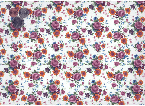 Allover Chintz Pink Wild Rose Flowers 9" X 13-3/4" Sheet Ceramic Decal #126