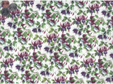 Allover Chintz Purple Pink Fuchsia Flowers 9" X 13-3/4" Sheet Ceramic Decal #254